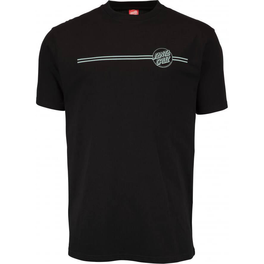 Santa Cruz Opus Dot Stripe T Shirt - Black/Ice Blue