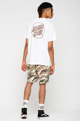 Santa Cruz Opus Dot Stripe T Shirt - White/Sepia