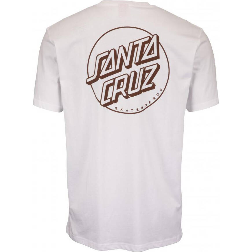 Santa Cruz Opus Dot Stripe T Shirt - White/Sepia