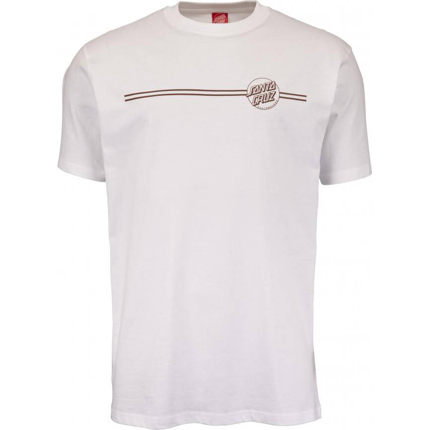 Santa Cruz Opus Dot Stripe T Shirt - White/Sepia