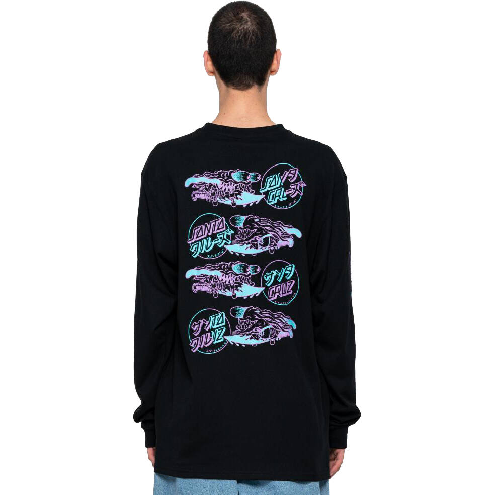 Santa Cruz Slasher Flip Long Sleeve T Shirt - Black