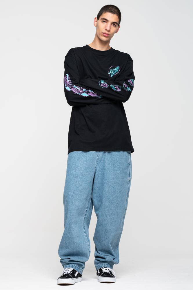 Santa Cruz Slasher Flip Long Sleeve T Shirt - Black