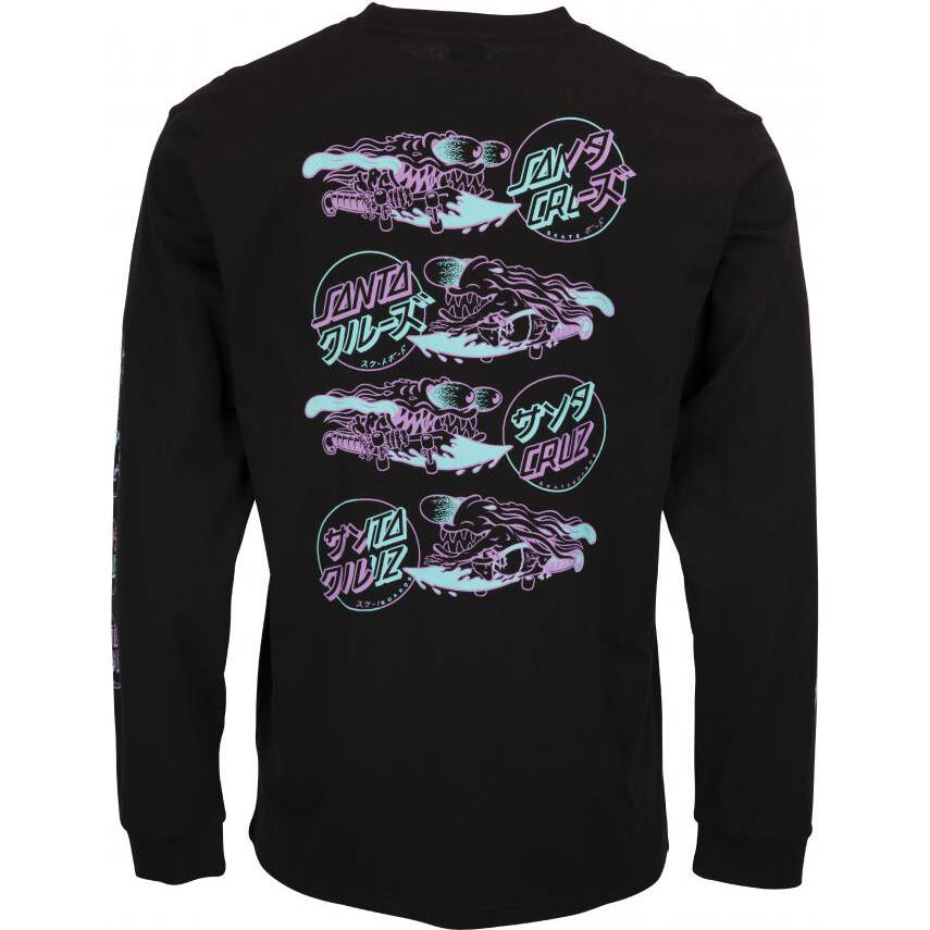 Santa Cruz Slasher Flip Long Sleeve T Shirt - Black