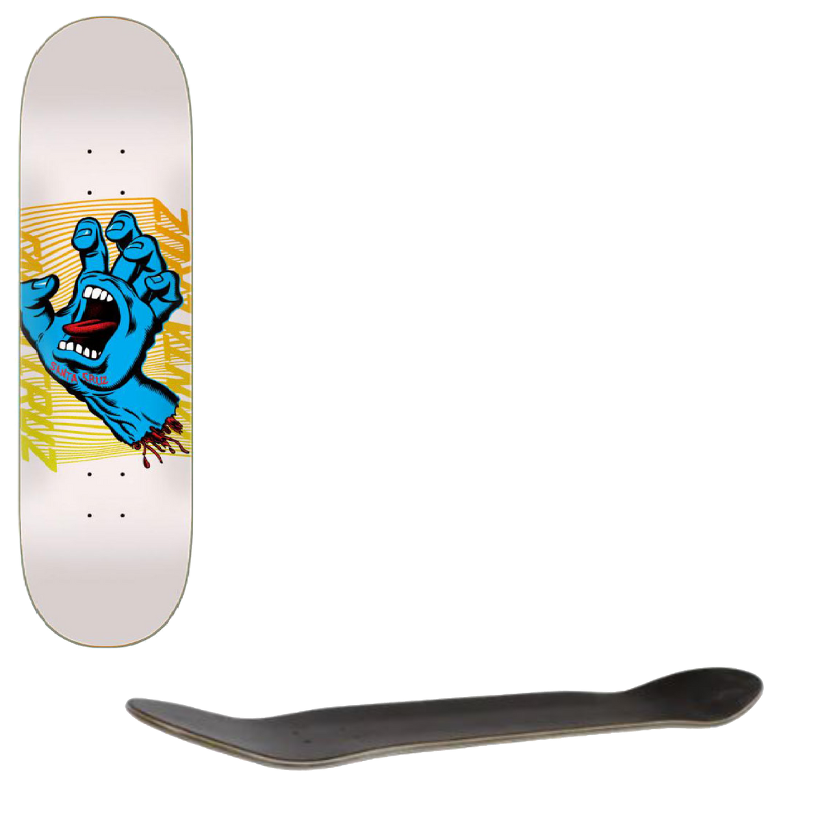 Santa Cruz Split Hand Birch Skateboard Deck - White 8.25"