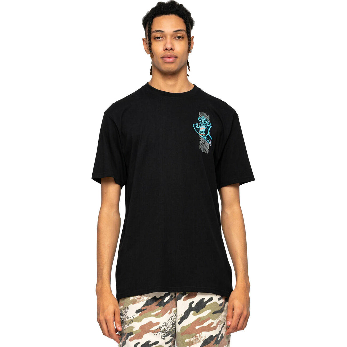 Santa Cruz Split Strip Hand T Shirt - Black