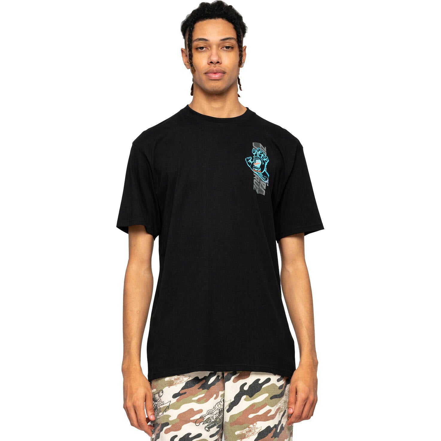 Santa Cruz Split Strip Hand T Shirt - Black