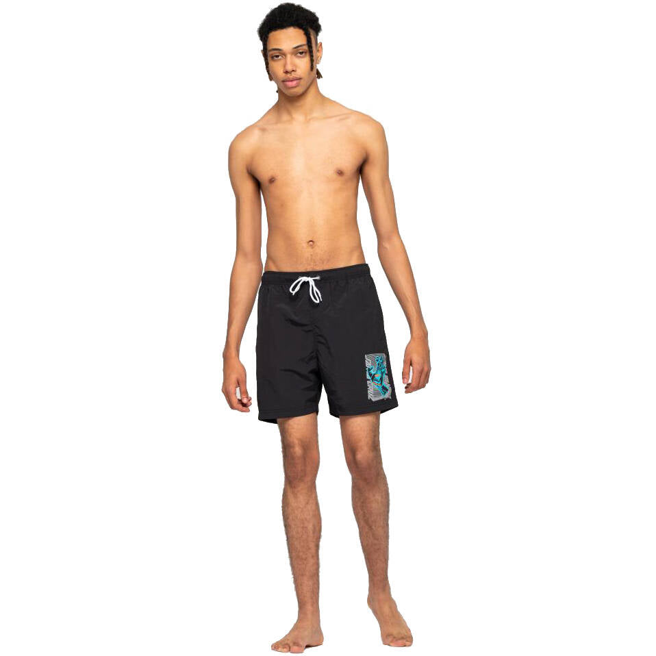 Santa Cruz Split Strip Hand Swimming Shorts - Black