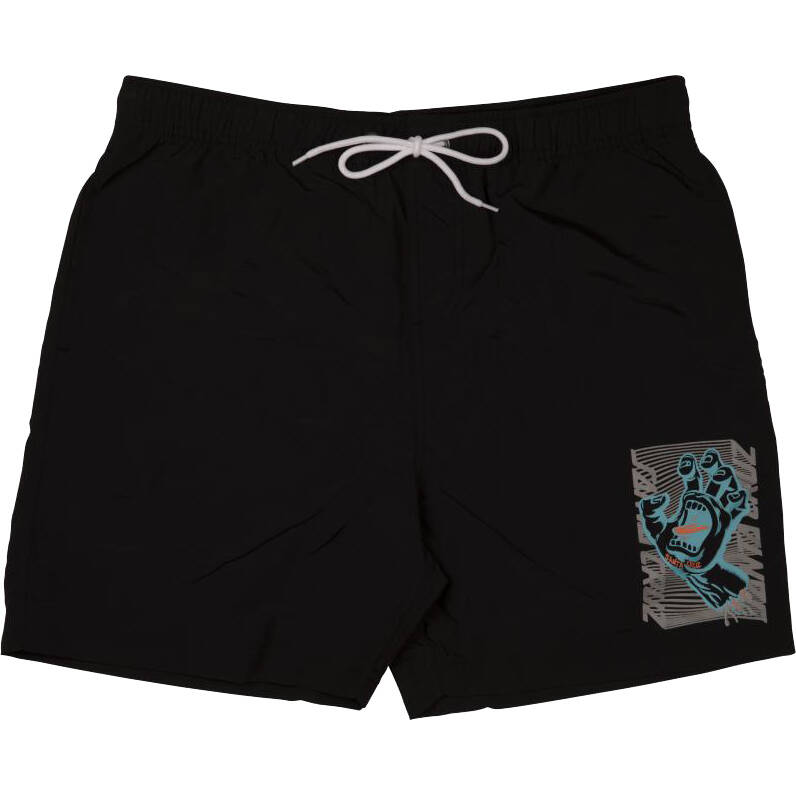 Santa Cruz Split Strip Hand Swimming Shorts - Black