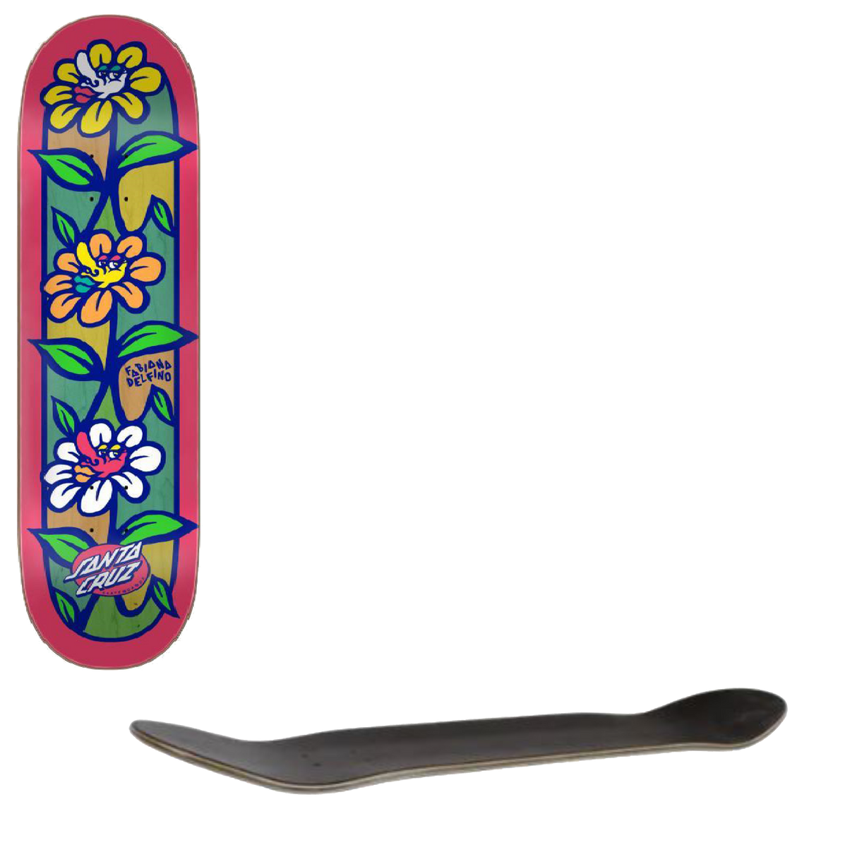 Santa Cruz VX Delfino Flower Crew Skateboard Deck - 8.25"