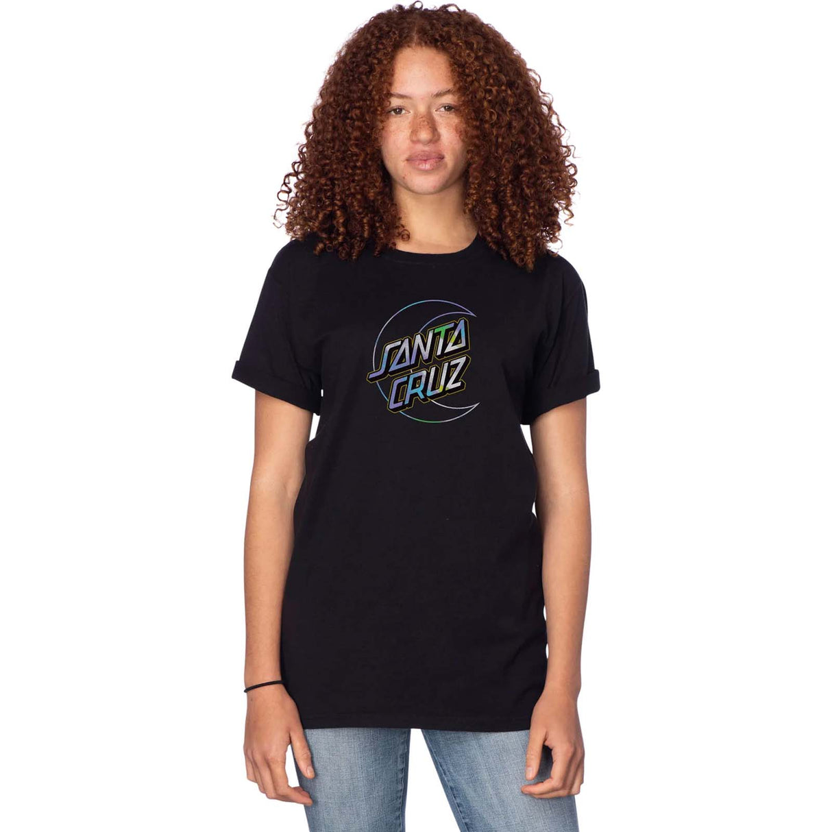 Santa Cruz Holo Moon Dot T Shirt - Black