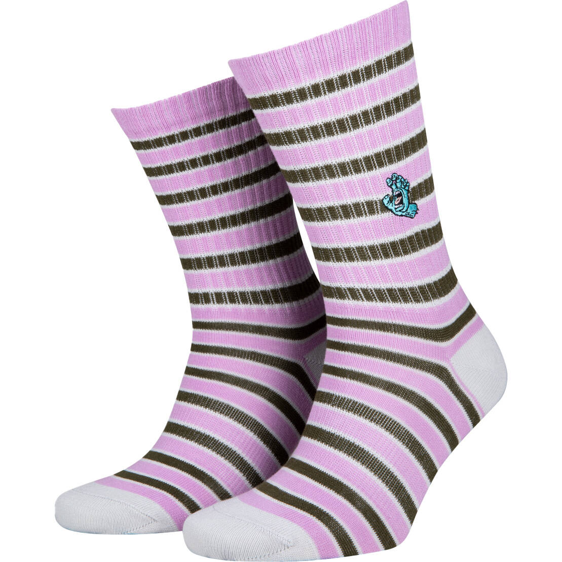 Santa Cruz Mini Hand Assorted Stripe Socks - 2 Pack