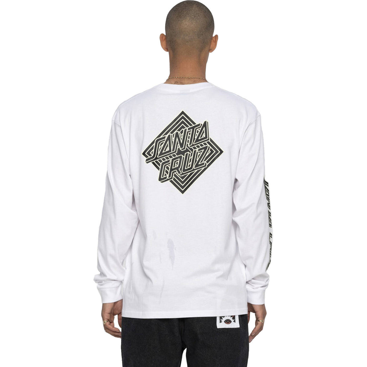 Santa Cruz Solitaire Dot L/S T Shirt - White