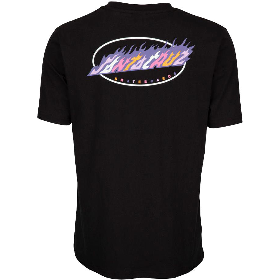 Santa Cruz Oval Flame Dot Fusion Womens T Shirt - Black