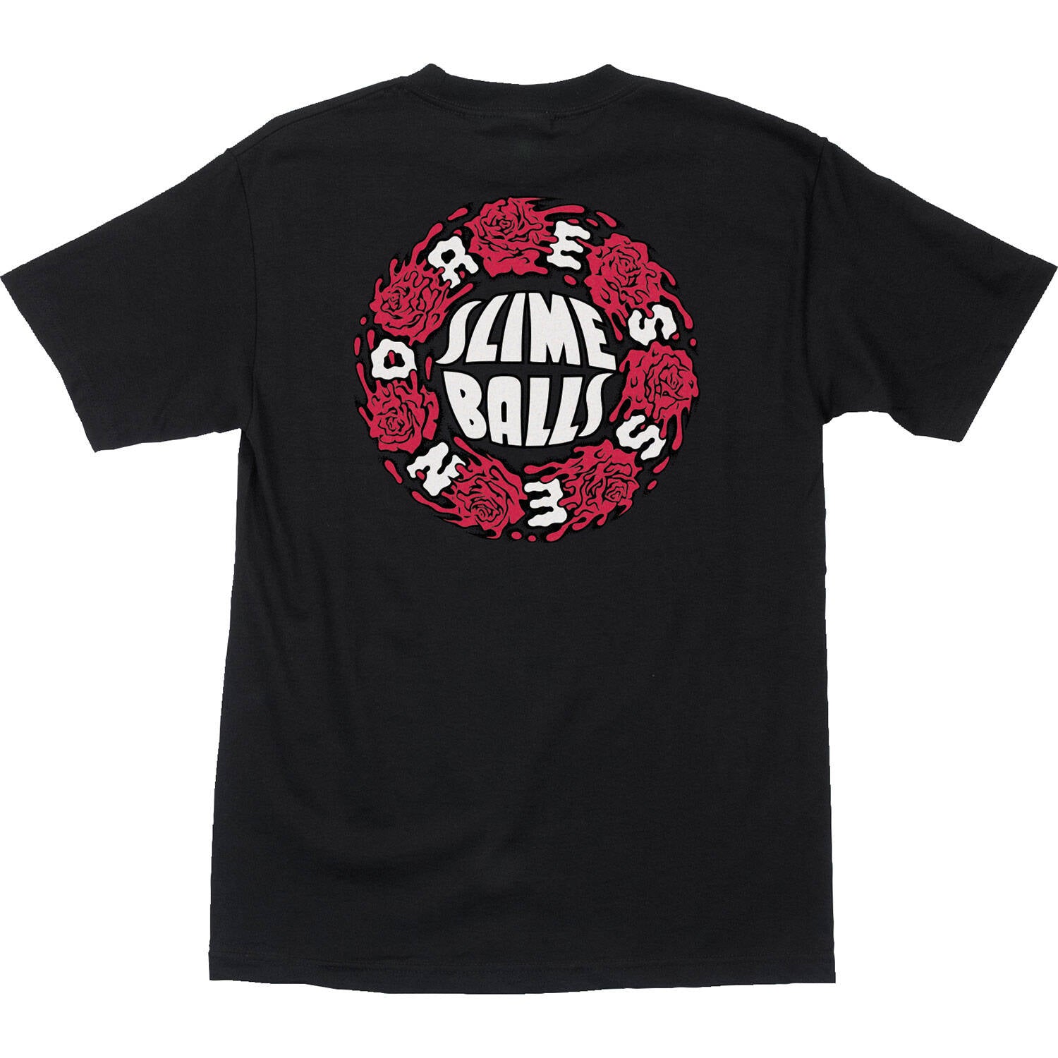 Santa Cruz Slime Balls Dressen Slime Roses T Shirt - Black
