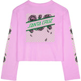 Santa Cruz Check Floral Sleeves LS Womens T Shirt - Violet Tulle