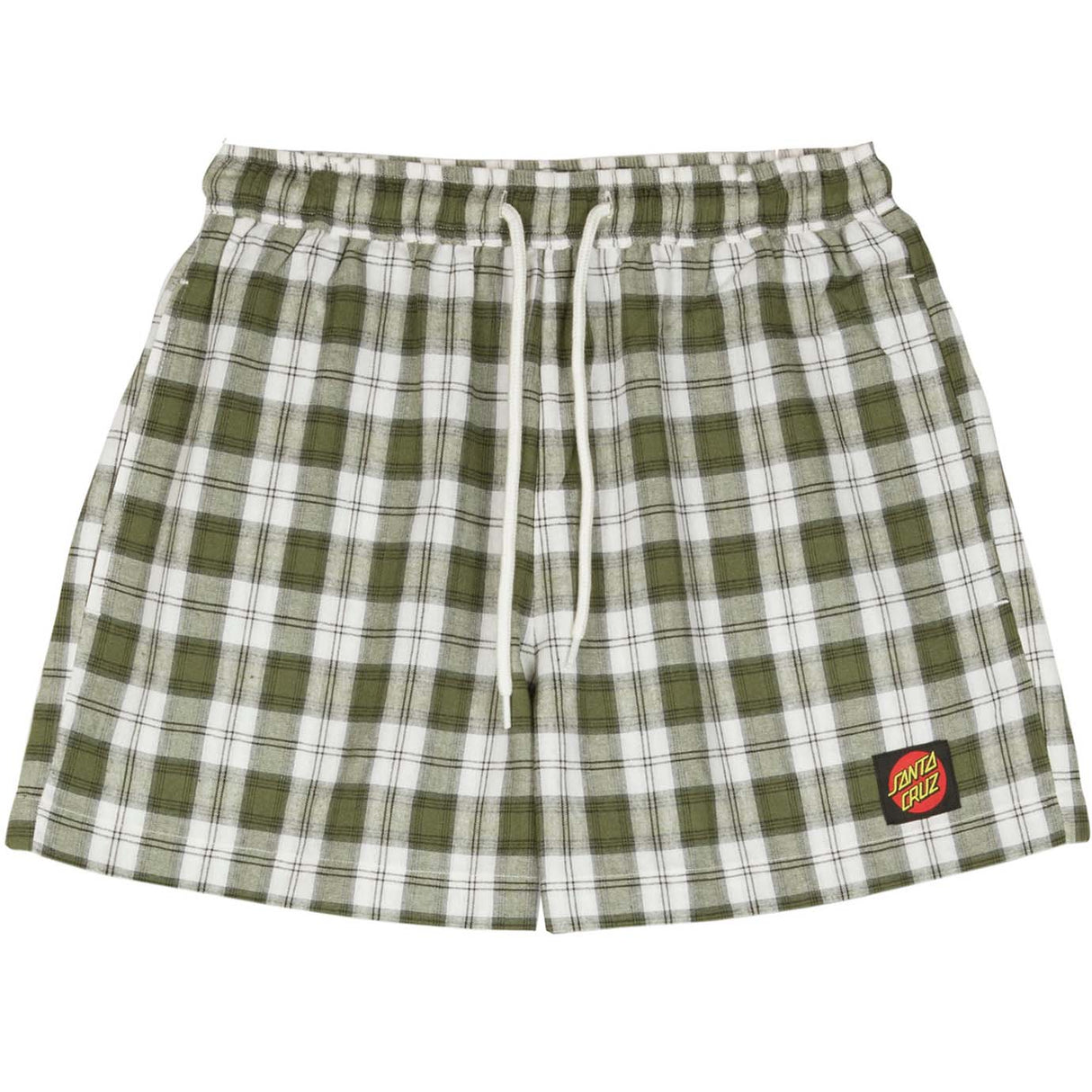 Santa Cruz Classic Plaid Womens Shorts - Grey/Green Check