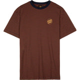 Santa Cruz 50th Opus Dot Chest T Shirt - Brown Stripe