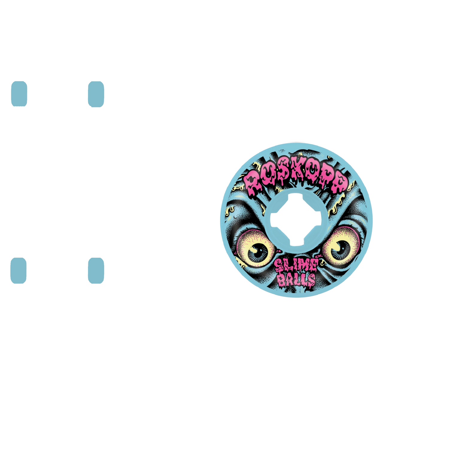 Santa Cruz Roskopp Vomits Skateboard Wheels - Blue 60mm