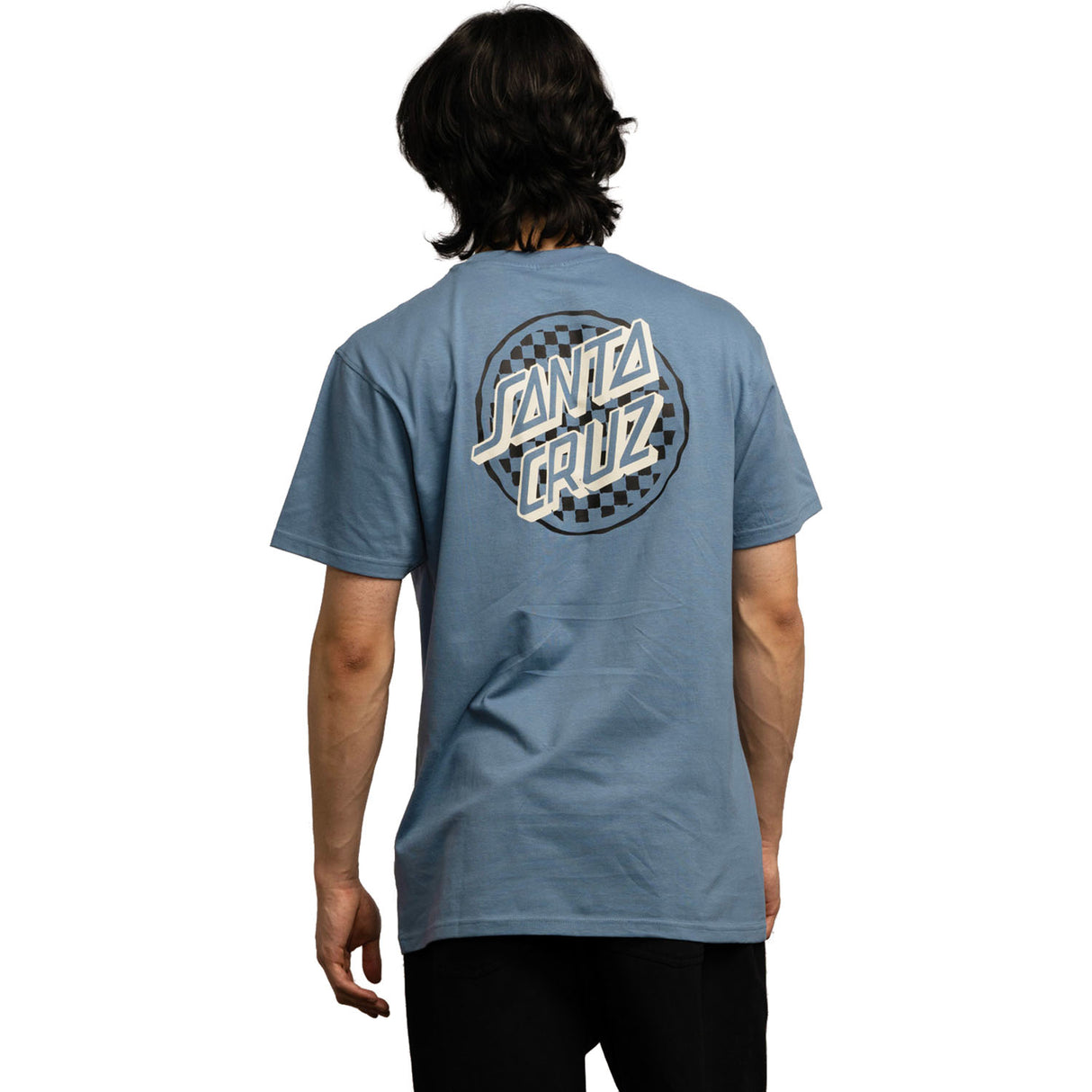 Santa Cruz Breaker Check Opus Dot T Shirt - Dusty Blue
