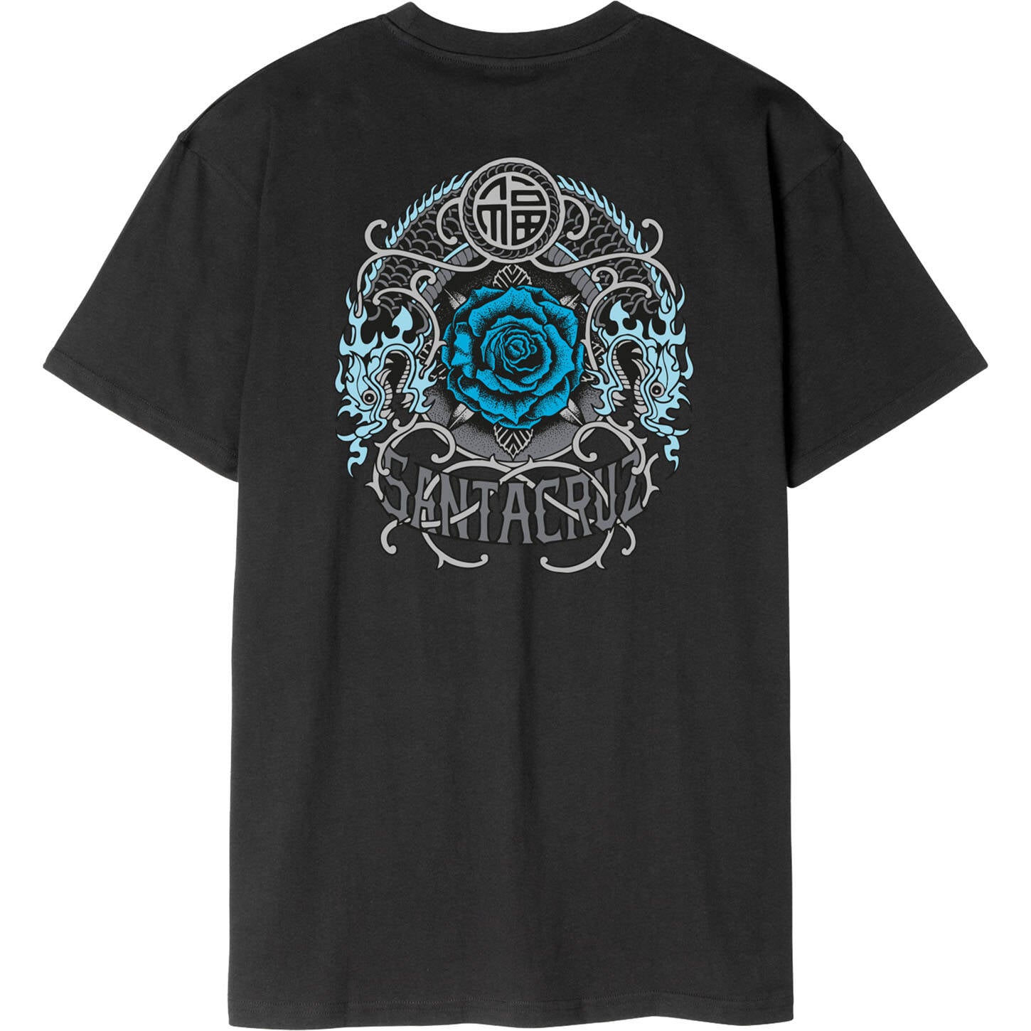 Santa Cruz Dressen Rose Crew One T Shirt - Black