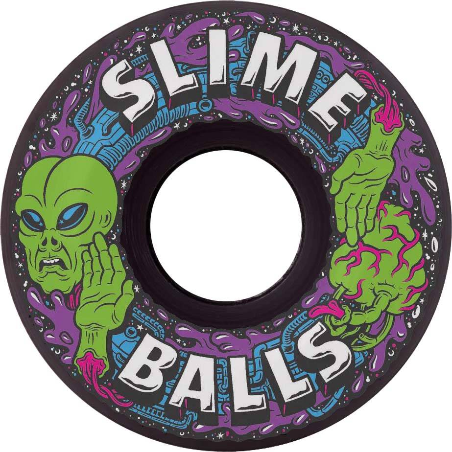 Slime Balls Alien Mini OG Skateboard Wheels - Black 54.5mm