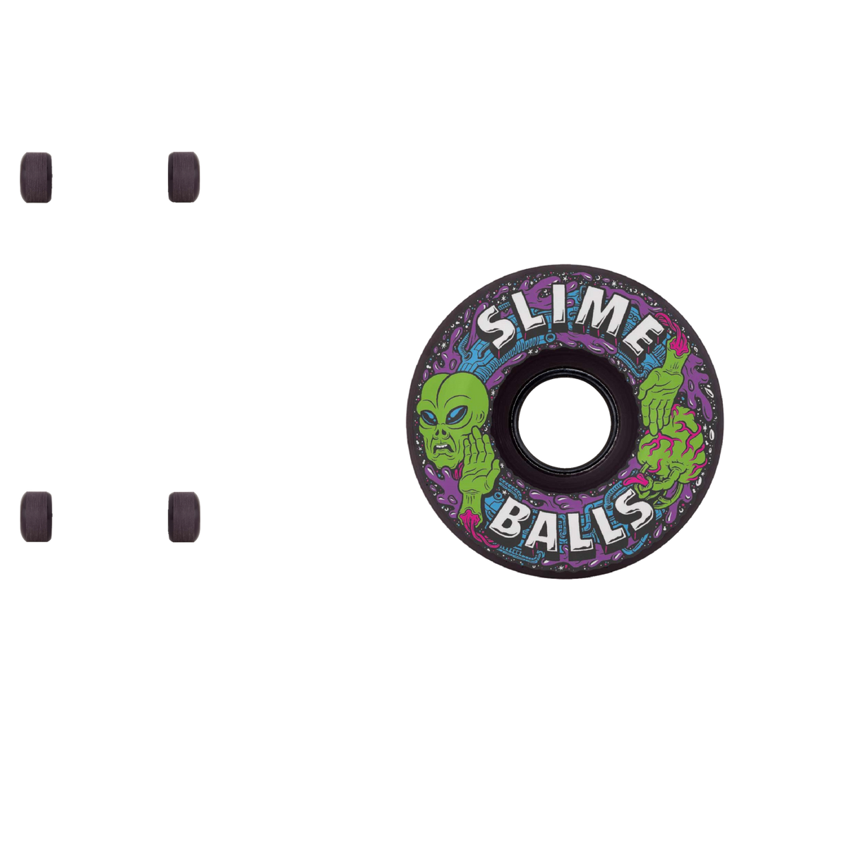 Slime Balls Alien Mini OG Skateboard Wheels - Black 54.5mm