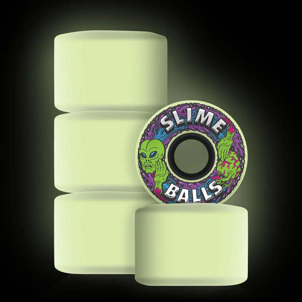Slime Balls Alien OG Skateboard Wheels - GITD 60mm