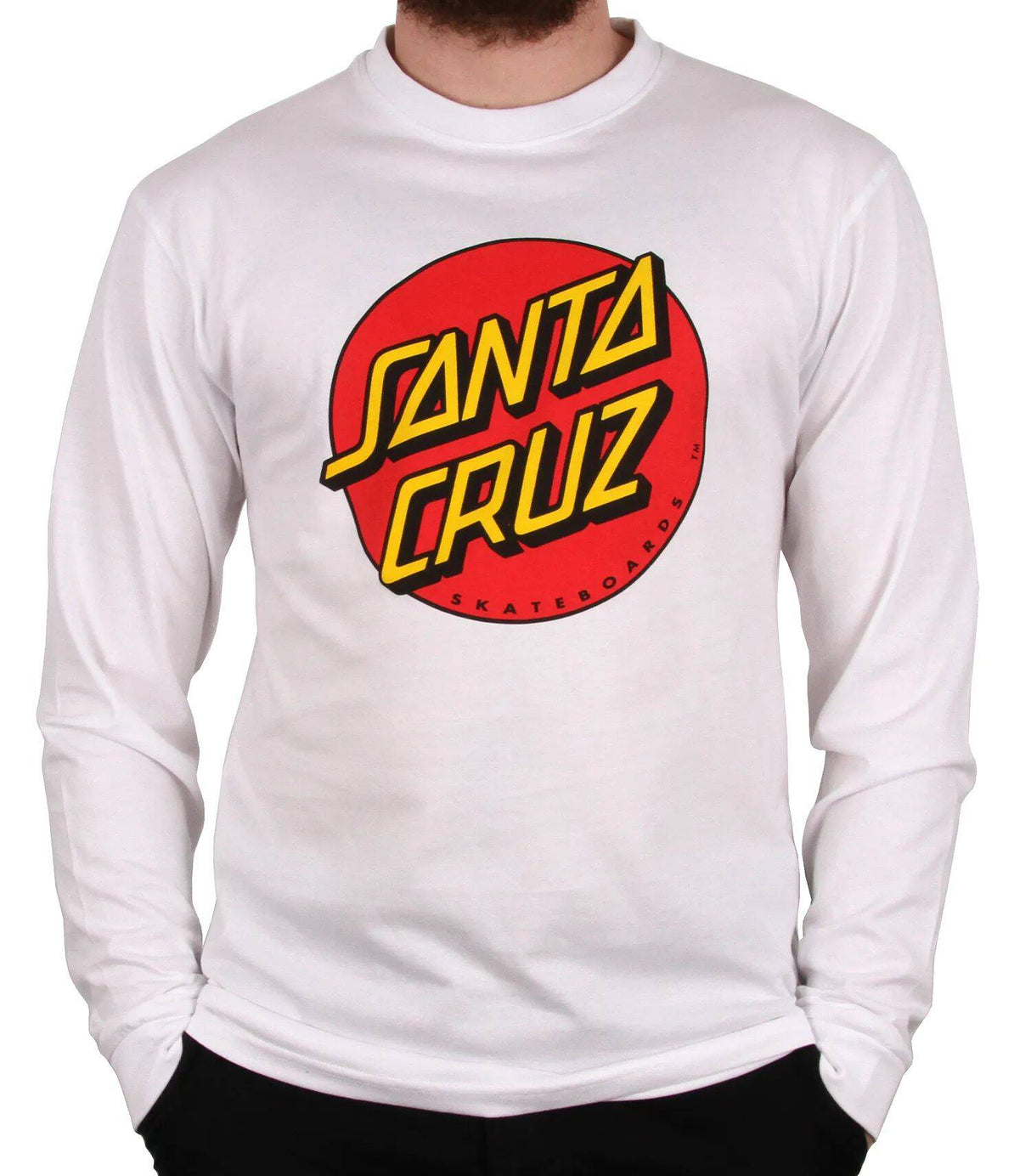 Santa Cruz Classic Dot Long Sleeve T Shirt - White