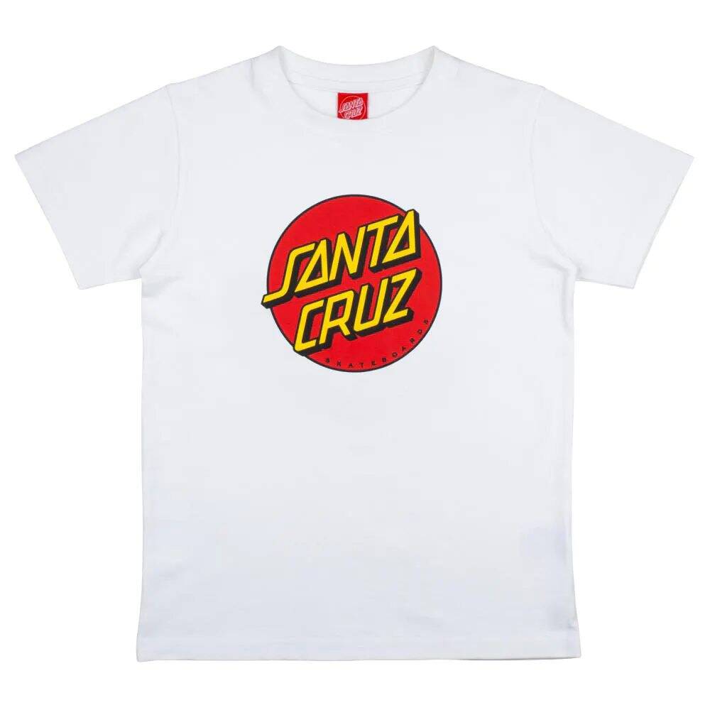 Santa Cruz Youth Classic Dot T Shirt - White Yth XL