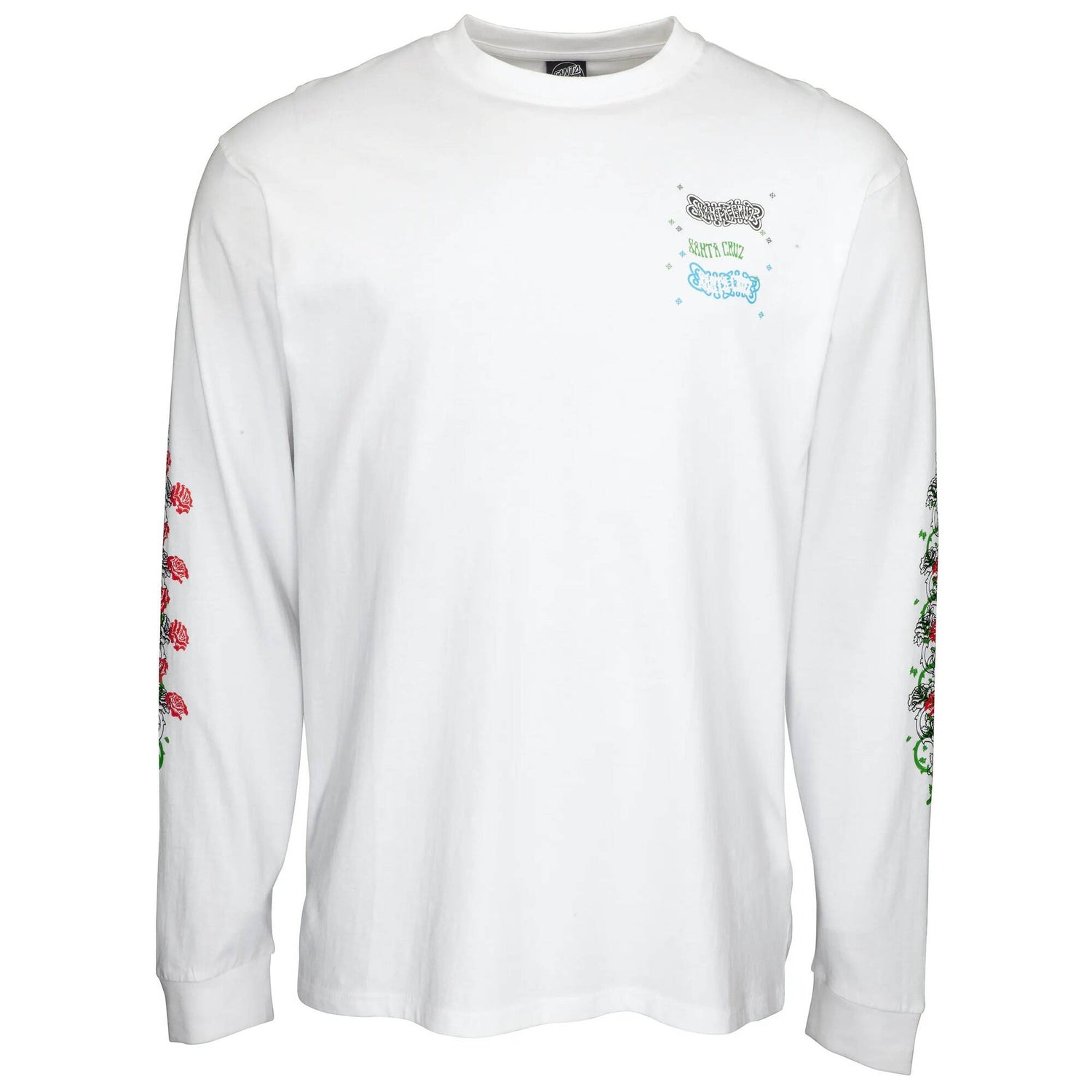 Santa Cruz Dressen Roses Long Sleeve T Shirt - White XL