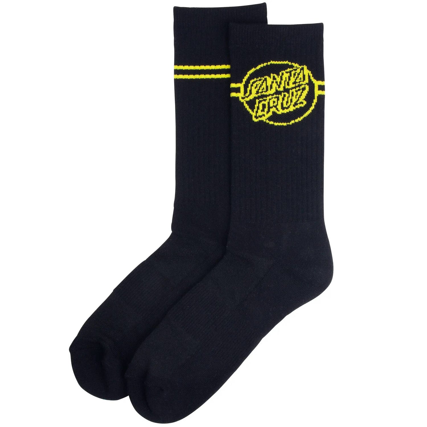 Santa Cruz Opus Dot Stripe Socks - Black/Yellow