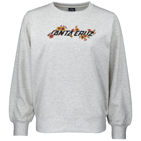 Santa Cruz Womens Poppy Strip Crew - Athletic Heather Womens 10