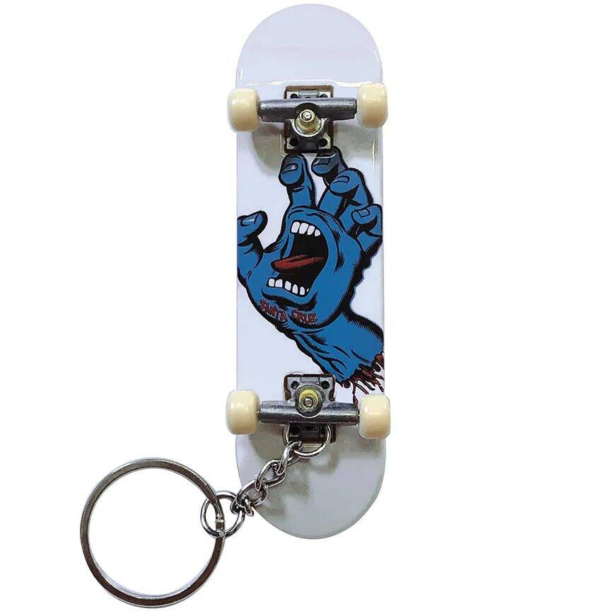 Santa Cruz Screaming Hand Fingerboard Key Ring - White