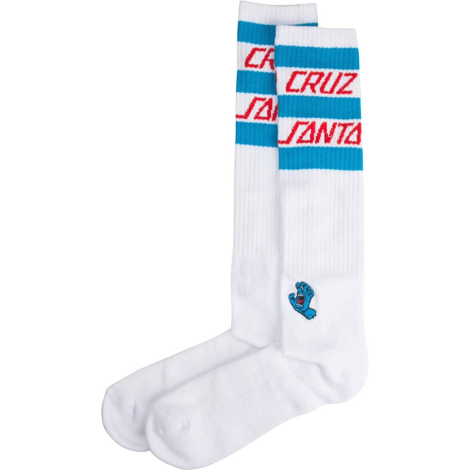 Santa Cruz Screaming Strip Stripe Socks - White