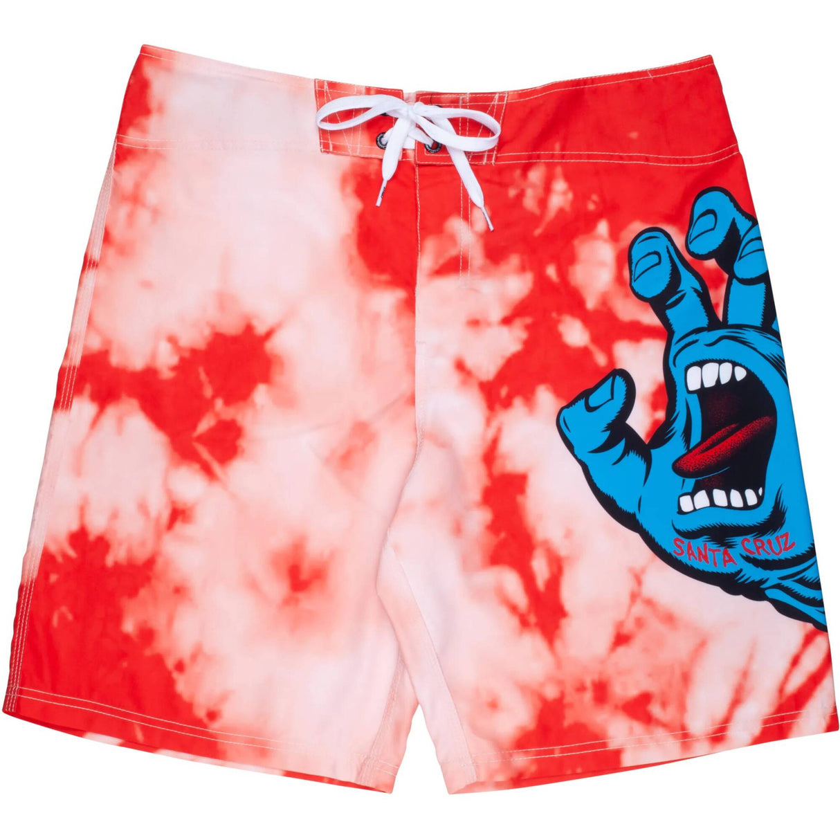 Santa Cruz Tie Dye Hand Boardie Shorts - Red 34in Waist