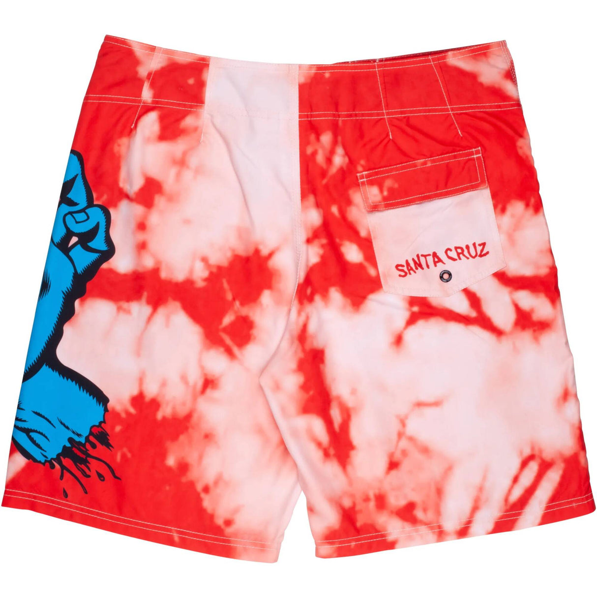 Santa Cruz Tie Dye Hand Boardie Shorts - Red