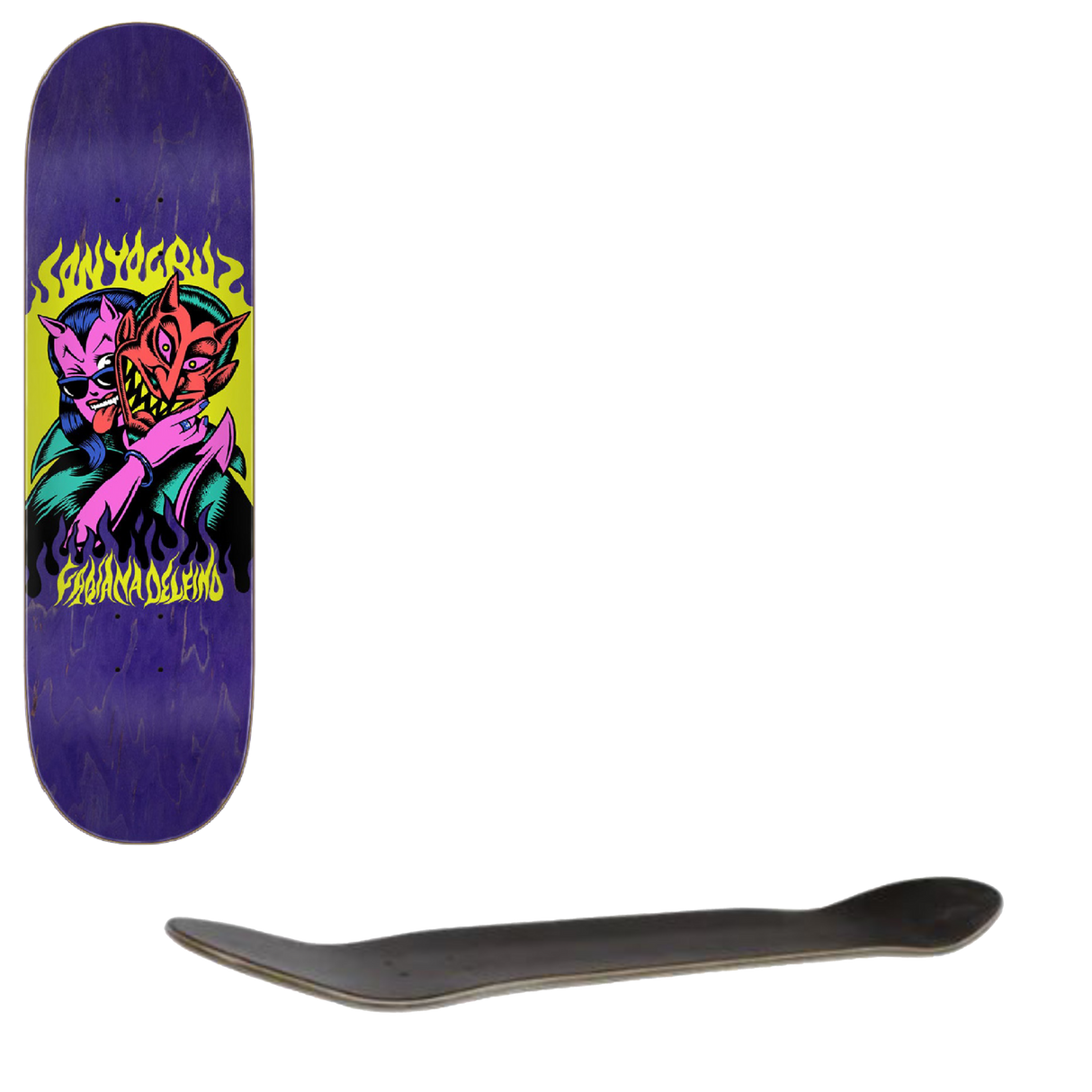 Santa Cruz Delfino VX Skateboard Deck - Devil 8.25"