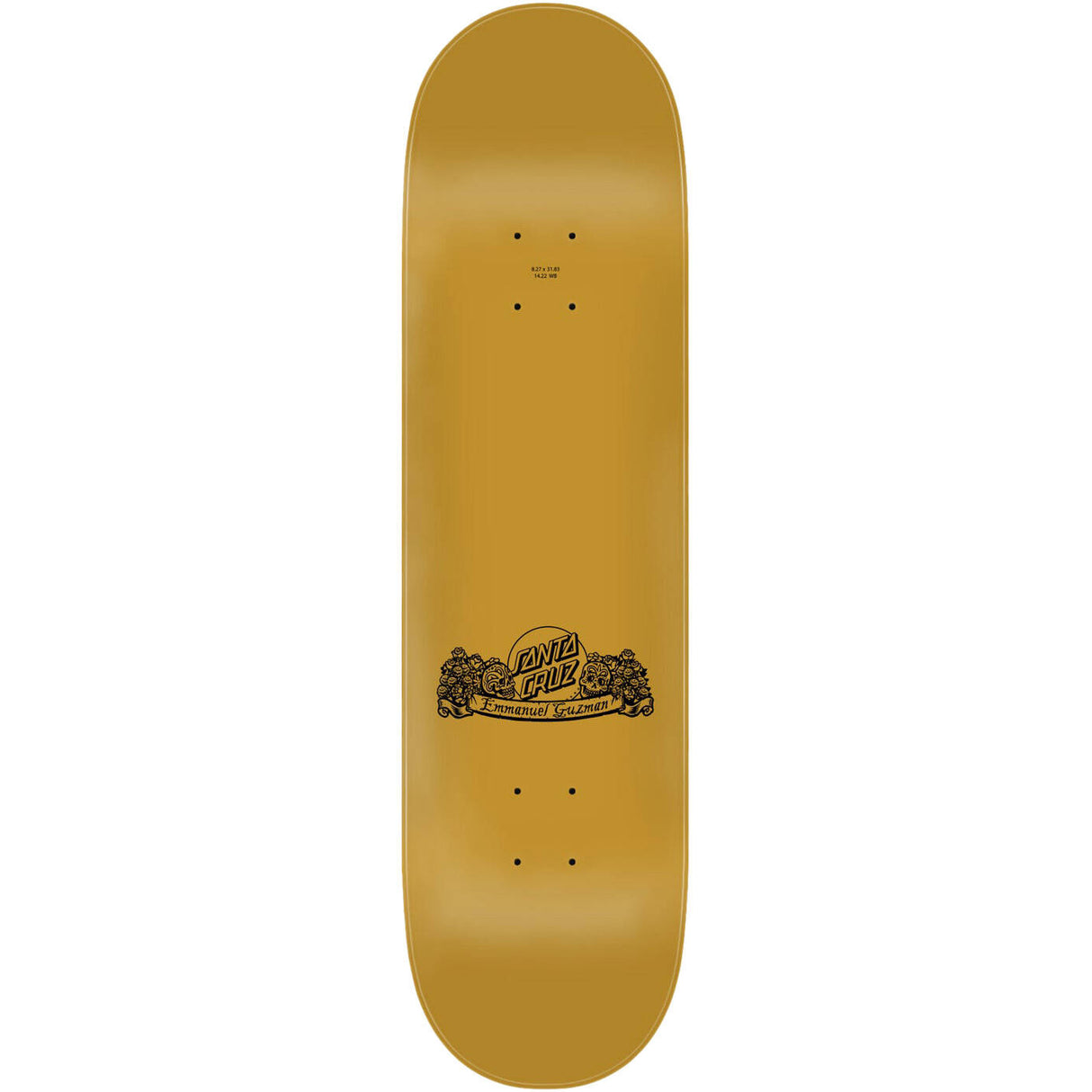 Santa Cruz Guzman Dining With The Dead Pro Skateboard Deck - Gold 8.27"