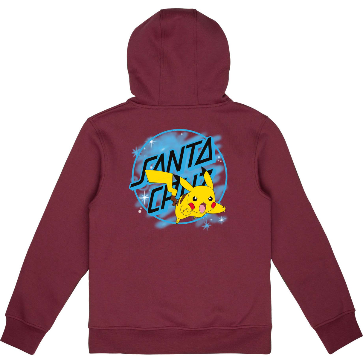 Santa Cruz x Pokemon Pikachu Spray Dot Kids Hoodie - Maroon