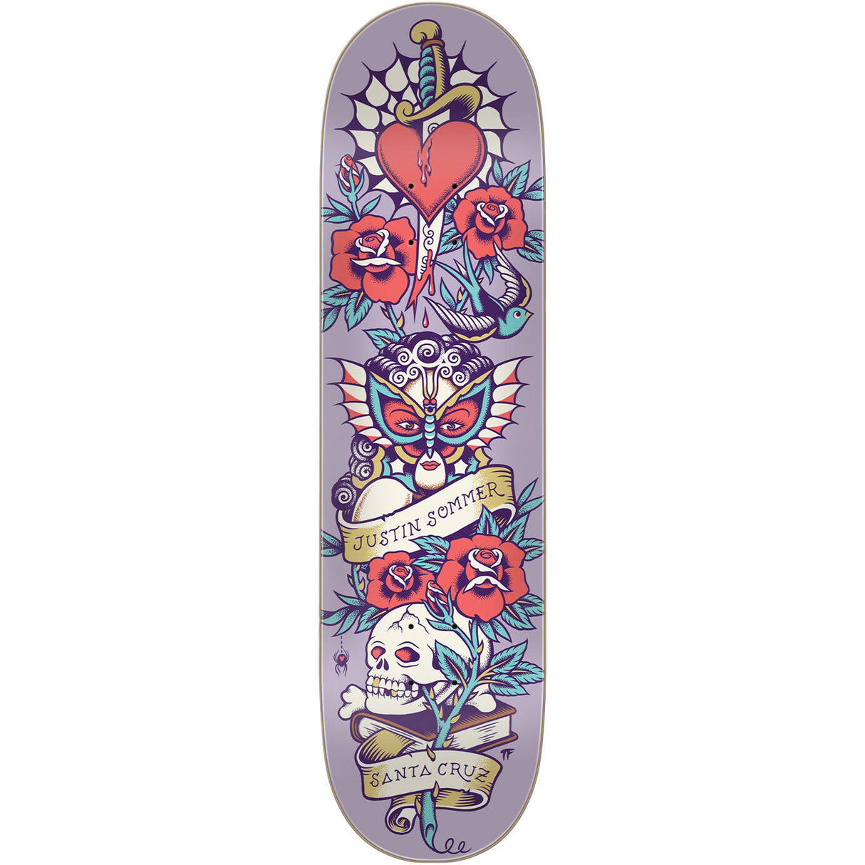 Santa Cruz Sommer VX Everslick Skateboard Deck - Tattooed 8.25"