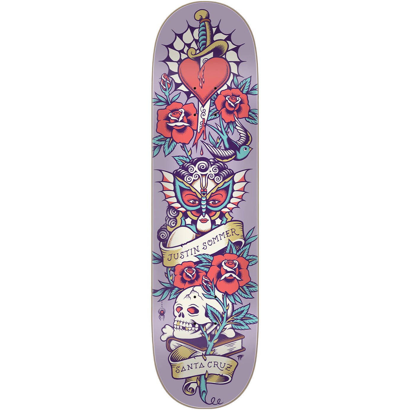 Santa Cruz Sommer VX Everslick Skateboard Deck - Tattooed 8.25"