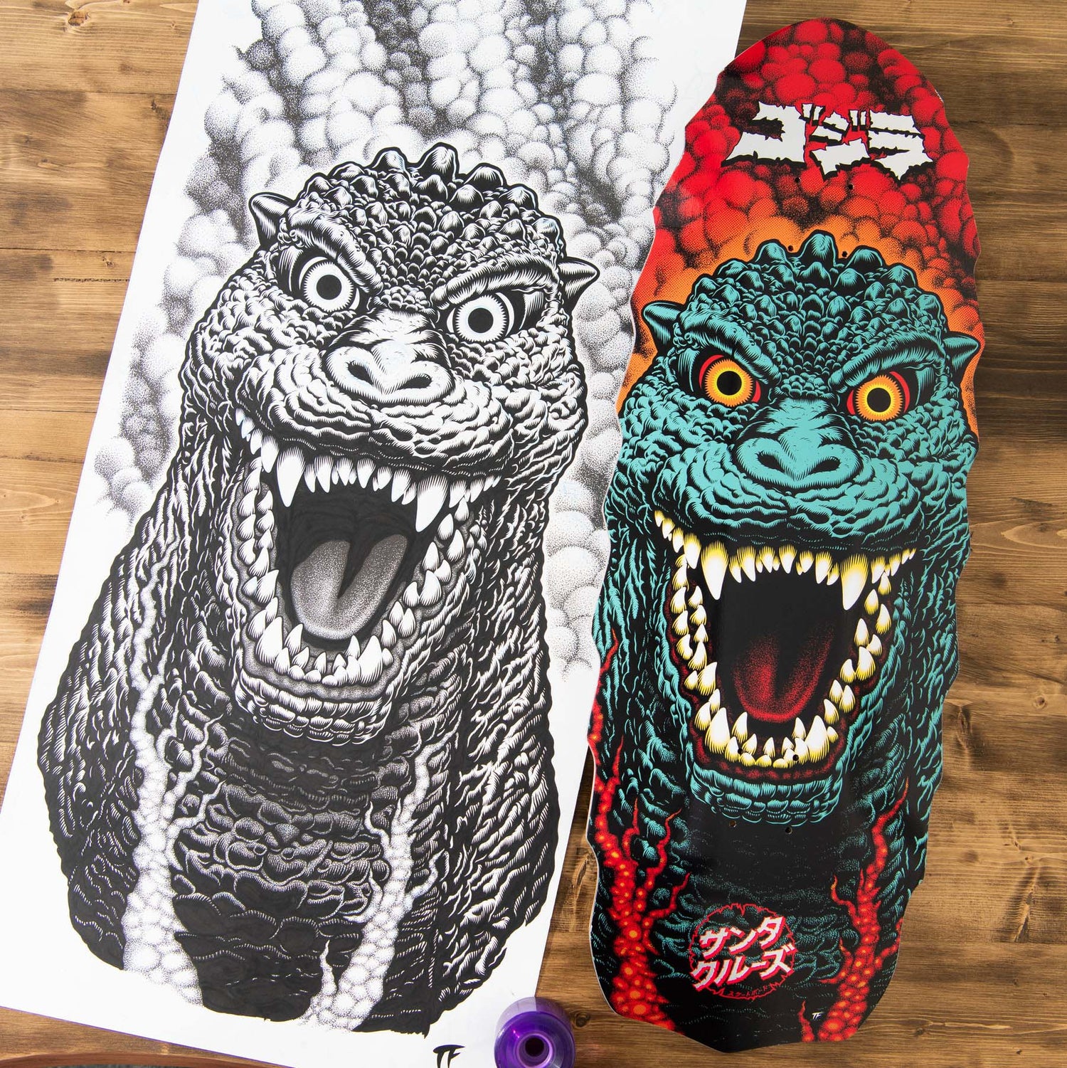 Santa Cruz x Godzilla Skateboard Deck - Destroyer 11"