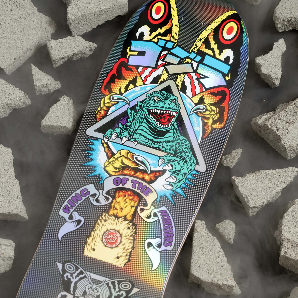 Santa Cruz x Godzilla Skateboard Deck - Mothra Natas 10.538"