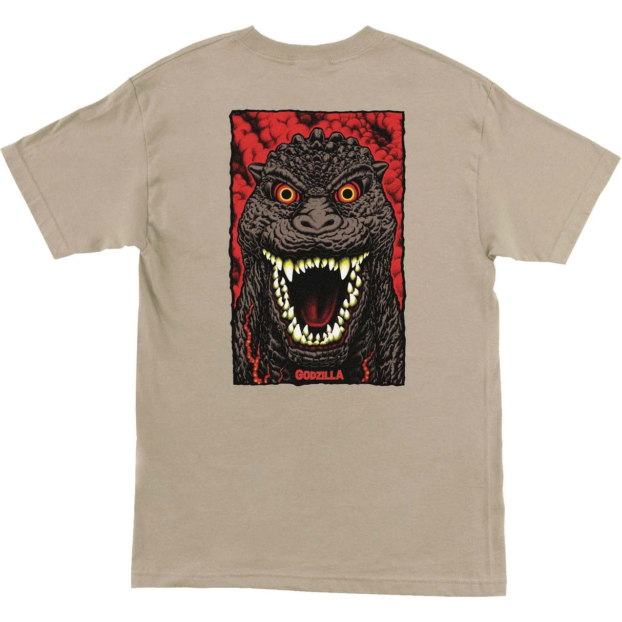 Santa Cruz x Godzilla Destroyer Stripes T Shirt - Sand