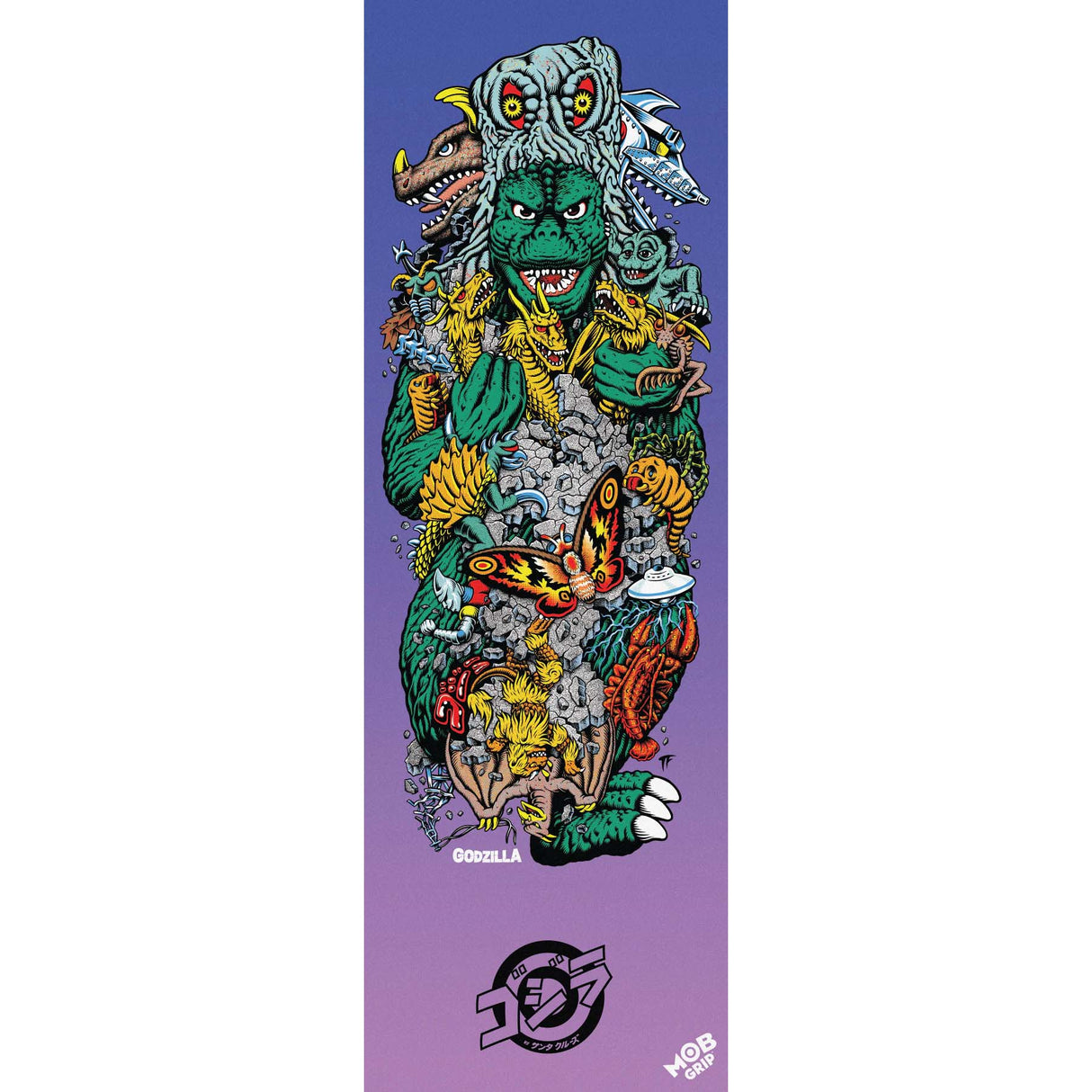 Santa Cruz x Godzilla Skateboard Grip Tape - Kaiju Roskopp