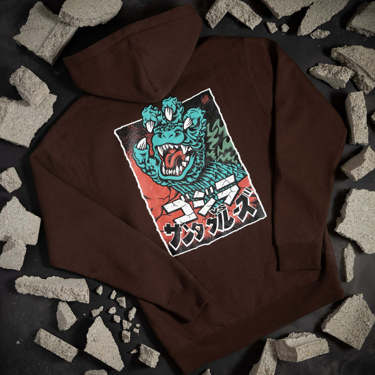 Santa Cruz x Godzilla Hand Hoodie - Brown