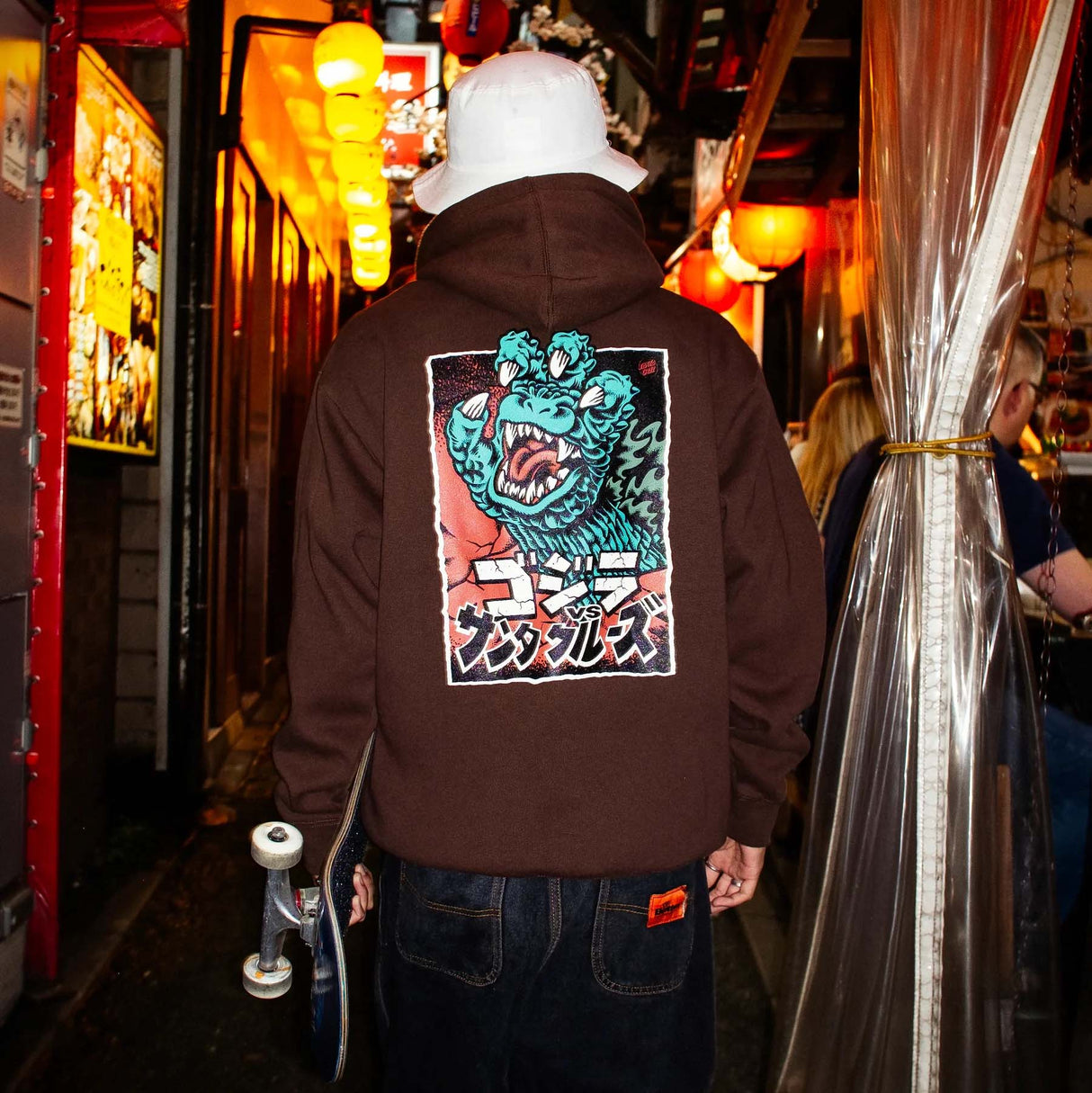 Santa Cruz x Godzilla Hand Hoodie - Brown
