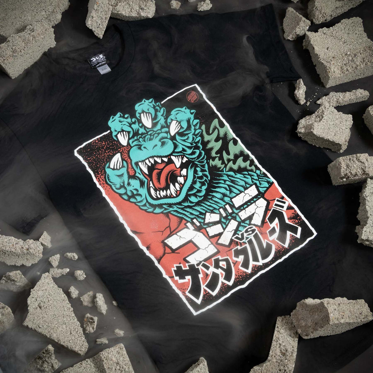 Santa Cruz x Godzilla Hand Front T Shirt - Black