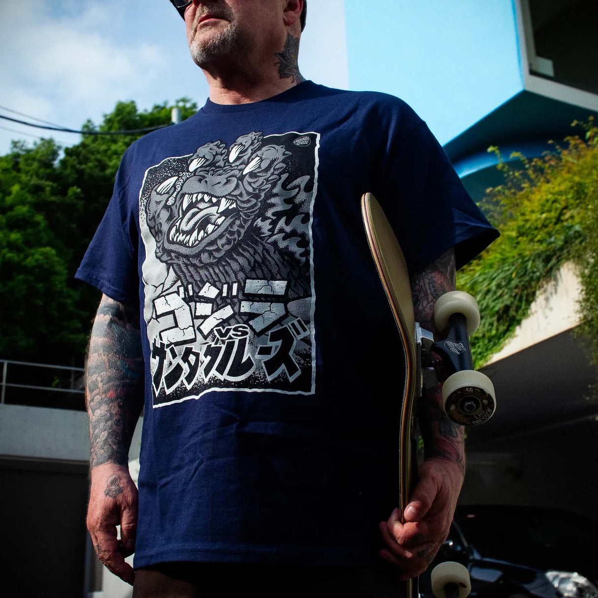 Santa Cruz x Godzilla Hand Front T Shirt - Navy