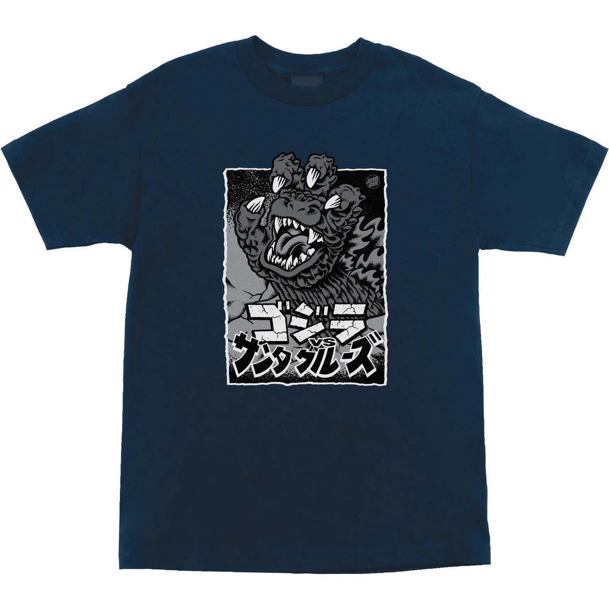 Santa Cruz x Godzilla Hand Front T Shirt - Navy